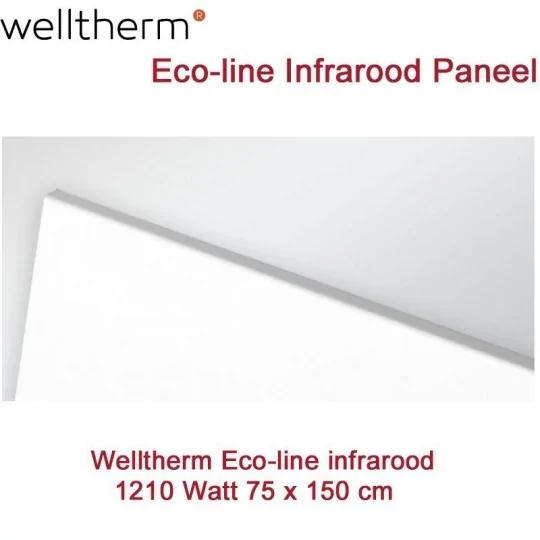 Welltherm Ecoline Metaal infrarood paneel, 1210 Watt, 75 x 150cm|Luchtreinigeronline