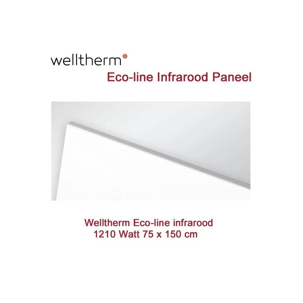 Welltherm Ecoline Metaal infrarood paneel, 1210 Watt, 75 x 150cm|Luchtreinigeronline