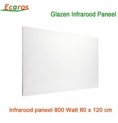 Ecaros Glazen infrarood paneel 800 Watt wit glans 60 x 120 cm