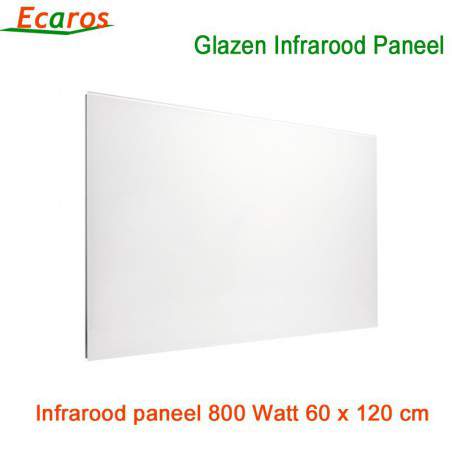 Ecaros Glazen infrarood paneel 800 Watt wit glans 60 x 120 cm