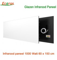 Ecaros Glazen Infrarood Warmtepaneel 1000 Watt wit glans 60 x 150 cm | Luchtreinigeronline
