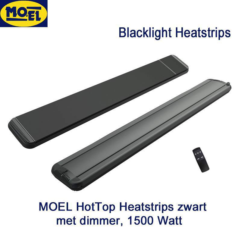 MOEL HotTop 9815D heatstrip zwart met dimmer, 1500 Watt