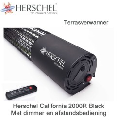 Herschel California 2000R terrasverwarmer zwart met dimmer en afstandsbediening 2000 Watt | Luchtreinigeronline