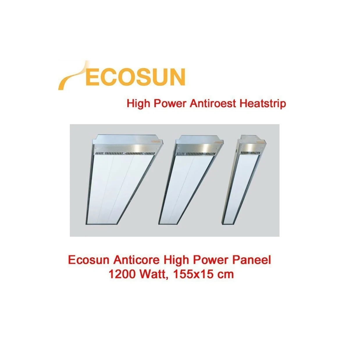 Ecosun Anticore hoge temperatuur paneel, 1200 Watt|Luchtreinigeronline