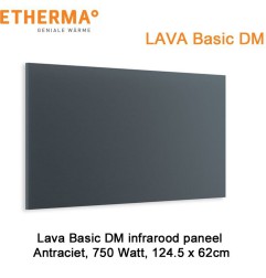 Etherma Lava Design Basic DM antraciet infrarood paneel 750 watt 124,5 x 62 cm