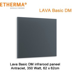 Etherma Lava Design Basic DM antraciet infrarood paneel 350 watt 62 x 62 cm