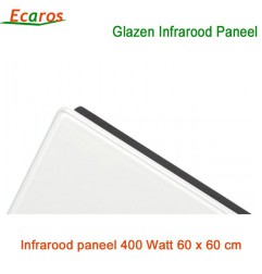 Ecaros Glazen infrarood paneel 400 Watt wit glans 60 x 60 cm | Luchtreinigeronline