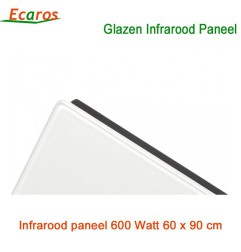 Ecaros Glazen infrarood paneel 600 Watt wit glans 60 x 90 cm