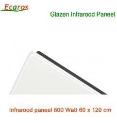 Ecaros Glazen infrarood paneel 800 Watt wit glans 60 x 120 cm | Luchtreinigeronline