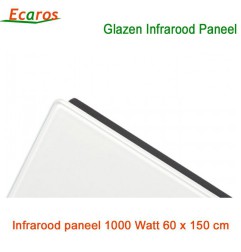 Ecaros Glazen Infrarood Warmtepaneel 1000 Watt wit glans 60 x 150 cm