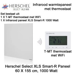 Herschel Select XLS Infrarood Paneel met WiFi thermostaat, 1000 Watt, 60 x 155 cm