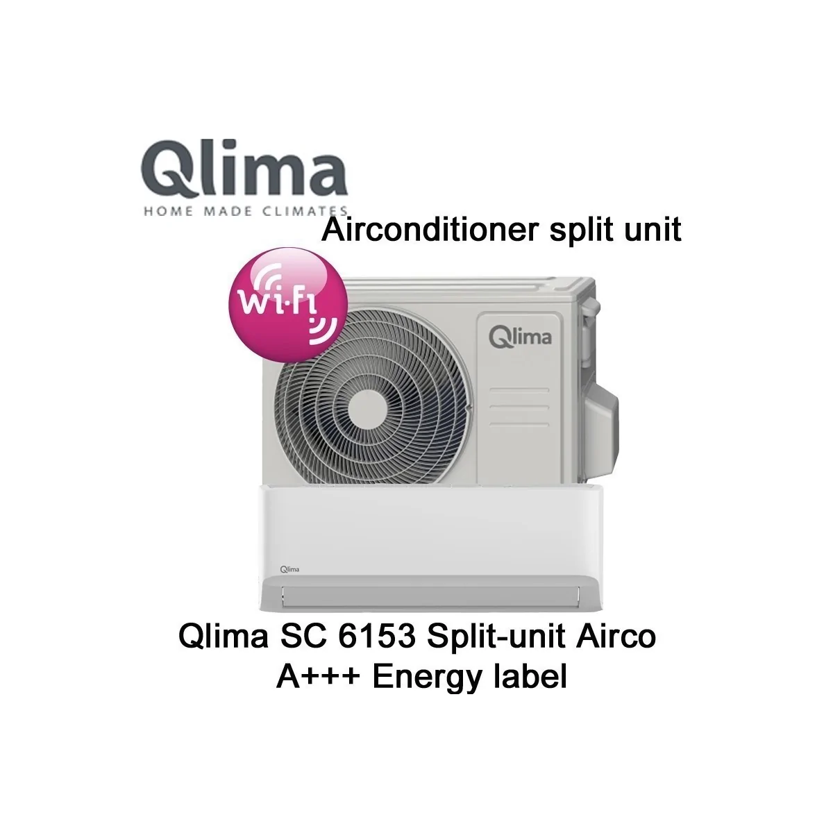 Qlima SC6153 Split Unit Airco met schroefsnelkoppeling en WiFi module|Luchtreinigeronline
