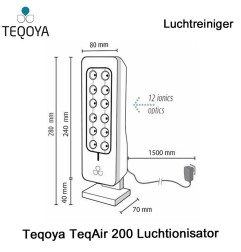 Teqoya TeqAir 200 Luchtionisator Donker Grijs | Luchtreinigeronline