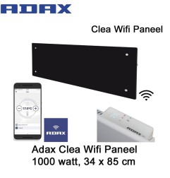 Adax Clea Wifi Glazen Paneel 1000 watt 34 x 85 cm zwart Ecodesign