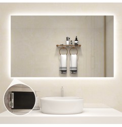 Literatuur keuken Zwaaien QH Spiegel infraroodverwarming met LED verlichting 60 x 80 cm 450 Watt