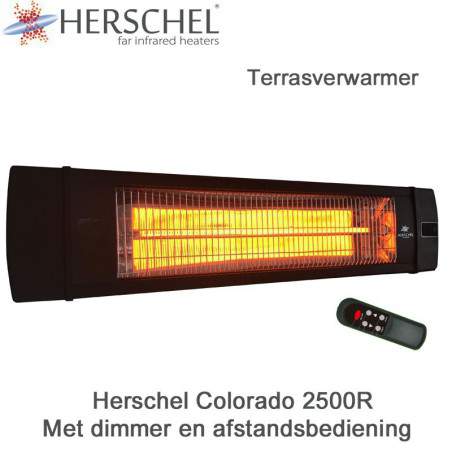 Herschel Colorado 2500R terrasverwarmer met dimmer en afstandsbediening 2500 Watt