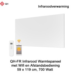 QH-FR serie Infrarood paneel 700W met Wifi en afstandsbediening, 59 x 119 cm