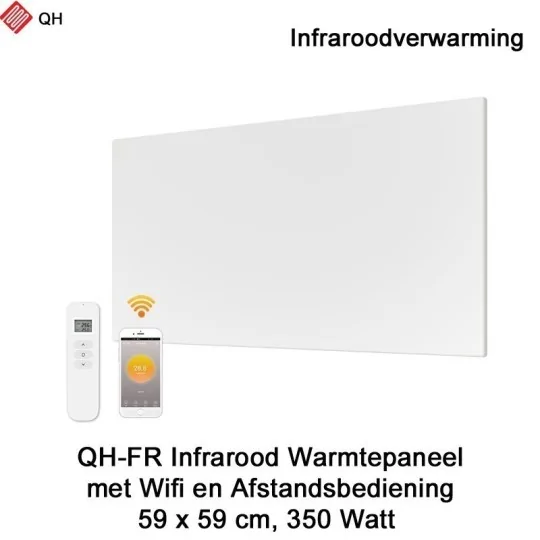 QH-FR serie infrarood paneel 350W met Wifi en afstandsbediening, 59 x 59 cm|Luchtreinigeronline