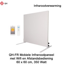QH-FR Mobiel Infrarood paneel 350W met Wifi en afstandsbediening, 60 x 60 cm