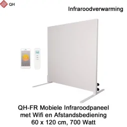 QH-FR Mobiel Infrarood paneel 700W met Wifi en afstandsbediening, 60 x 120 cm | Luchtreinigeronline