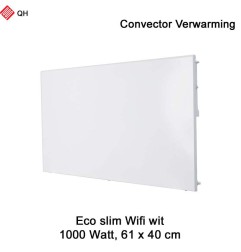 QH Eco Slim wit Convector Verwarming Wifi, 1000 Watt