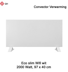 QH Eco Slim wit Convector Verwarming Wifi, 2000 Watt