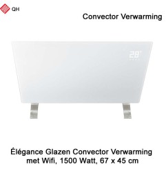 QH Élégance Glazen Wifi Convector verwarming,1500 Watt, 67 x 45 cm