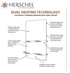 Herschel Select XLS Infrarood Handdoekverwarming zwart , 500 Watt, 48 x 120 cm