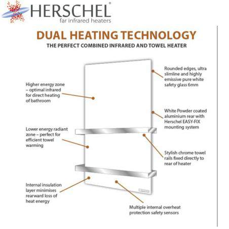 Herschel Select XLS Infrarood Handdoekverwarming zwart, 700 Watt, 60 x 130 cm