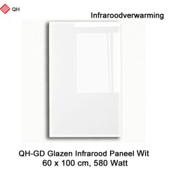QH-GD glazen infraroodpaneel wit 580 Watt, 60 x 100 cm | Luchtreinigeronline