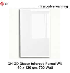 QH-GD glazen infraroodpaneel wit 700 Watt, 60 x 120 cm | Luchtreinigeronline