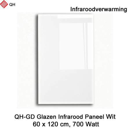 QH-GD glazen infraroodpaneel wit 700 Watt, 60 x 120 cm