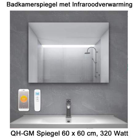 QH-GM Spiegel infrarood verwarming 60 x 60 cm 320 Watt