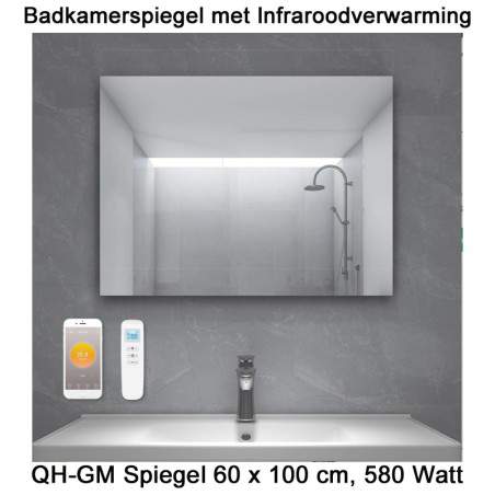 QH-GM Spiegel infrarood verwarming 60 x 100 cm 580 Watt