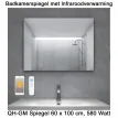 QH-GM Spiegel infrarood verwarming 60 x 100 cm 580 Watt|Luchtreinigeronline