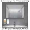 QH-GM Spiegel infrarood verwarming 60 x 120 cm 700 Watt|Luchtreinigeronline
