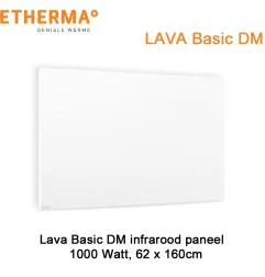 Etherma Lava Design Basic DM infrarood paneel 1000 Watt 160 x 62 cm | Luchtreinigeronline