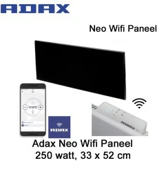 Adax Neo Wifi H02 Paneel Zwart 250 Watt 33 x 52 cm Ecodesign