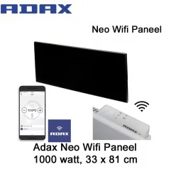 Adax Neo Wifi H10 Zwart Paneel 1000 Watt 33 x 81 cm Ecodesign