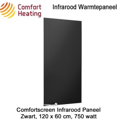 Comfortscreen Zwart 120 x 60 cm, 750 Watt | Luchtreinigeronline