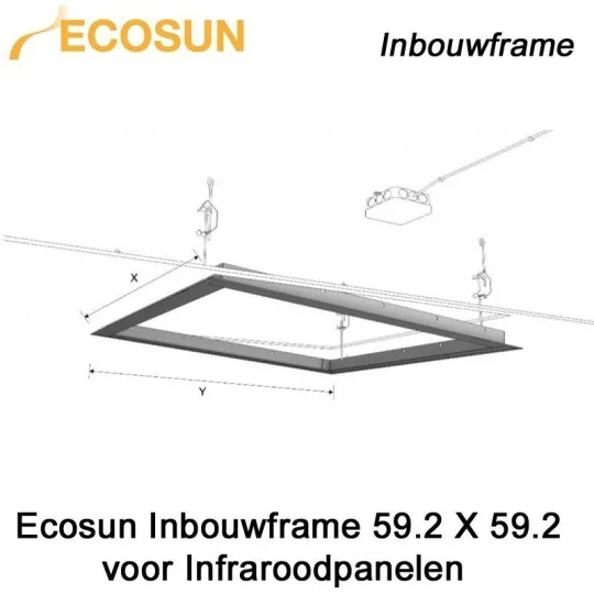 Ecosun inbouwframe voor 59,5 X 59,5 cm paneel Ecosun inbouwframe voor 59,5 X 59,5 cm paneel