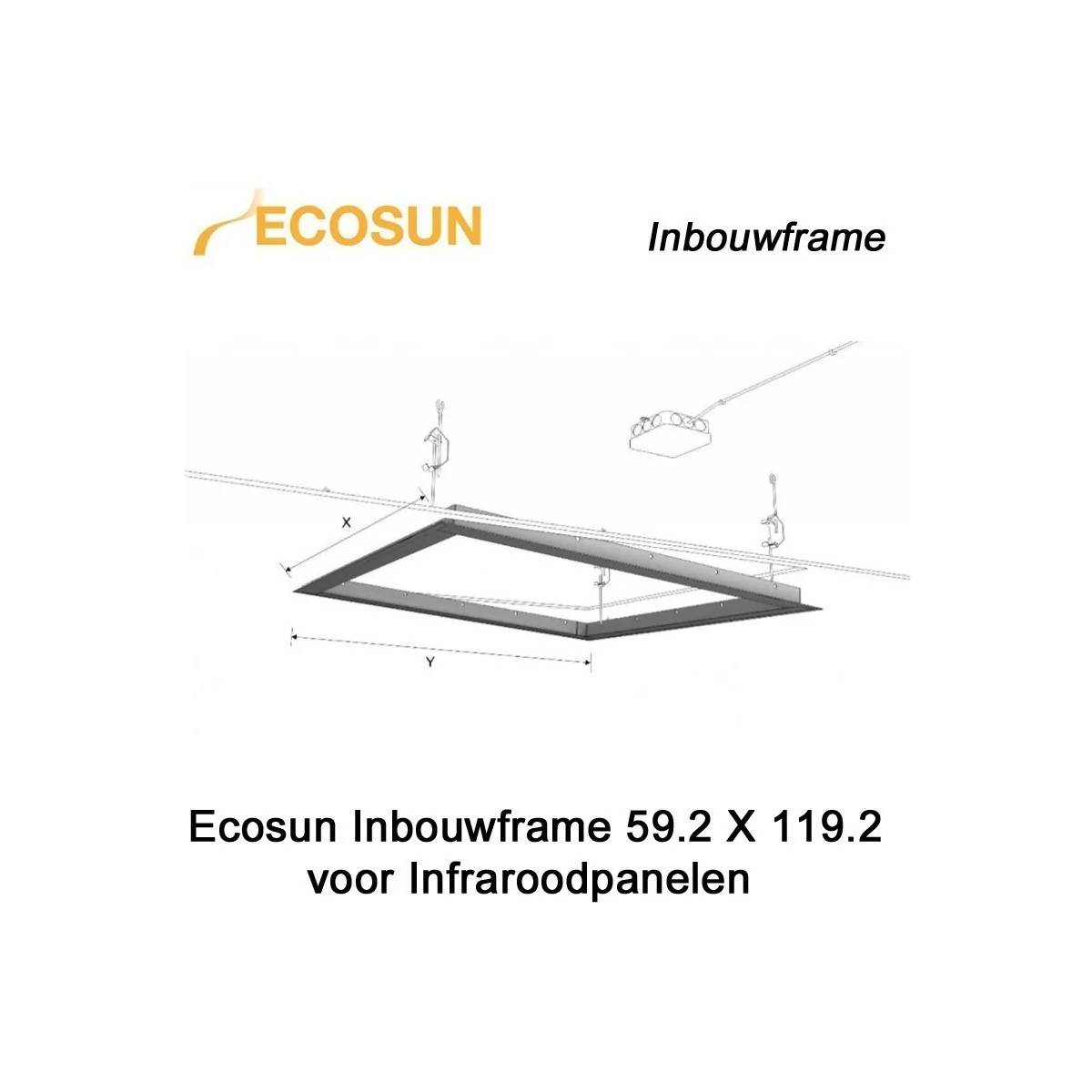 Ecosun Inbouwframe voor 59,2 x 119,2cm Infraroodpanelen