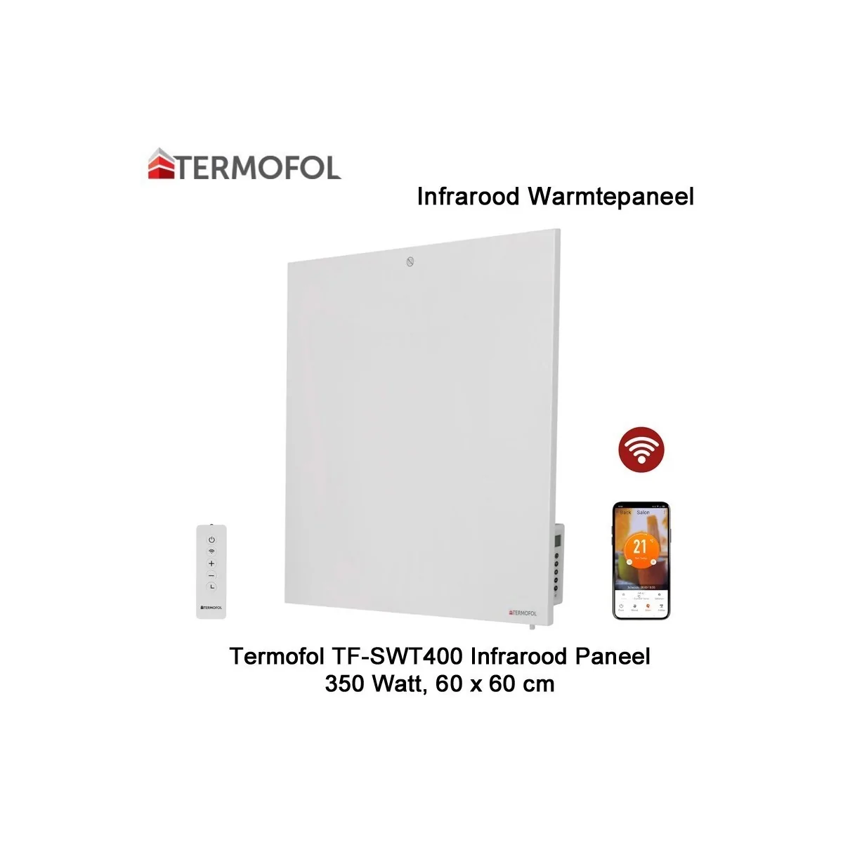 Termofol TF-SWT400 Infrarood Paneel met wifi, 350 Watt, 60 x 60 cm|Luchtreinigeronline
