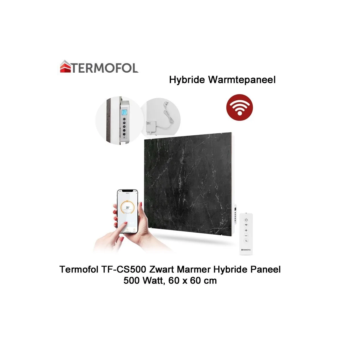 Termofol TF-CS500-02 Keramisch Hybride infrarood Paneel met wifi, 500 Watt, 60 x 60 cm|Luchtreinigeronline