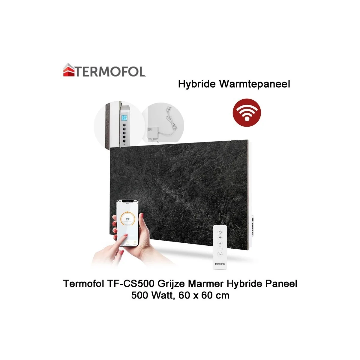 Termofol TF-CS500-03 Keramisch Hybride infrarood Paneel met wifi, 500 Watt, 60 x 60 cm|Luchtreinigeronline