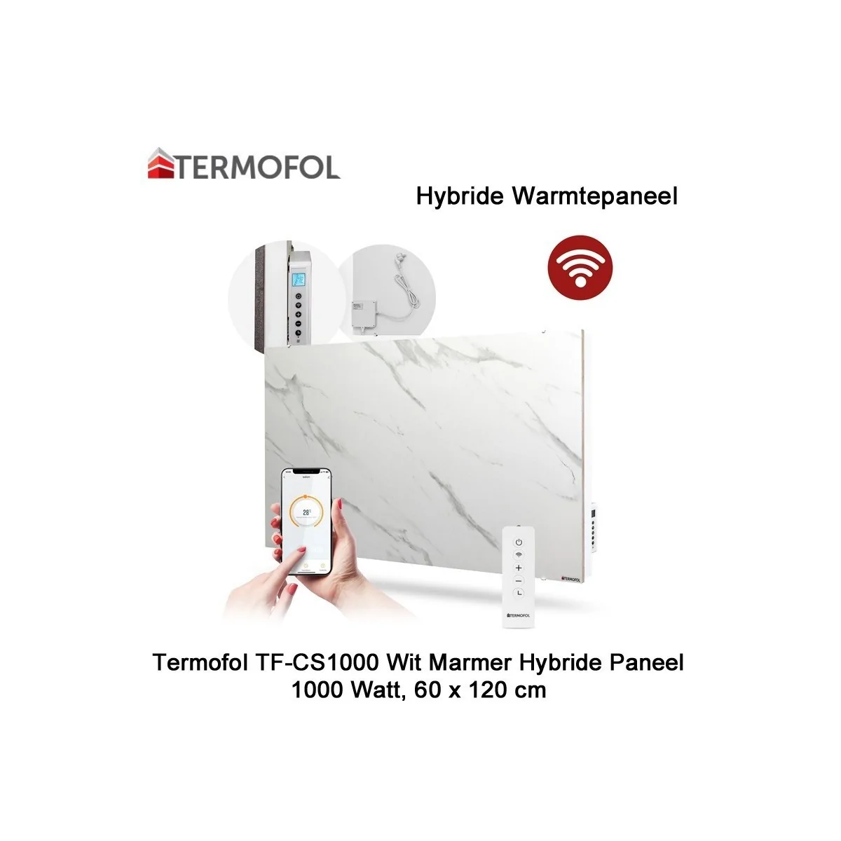 Termofol TF-CS1000-01 Keramisch Hybride infrarood Paneel met wifi, 1000 Watt, 60 x 120 cm|Luchtreinigeronline