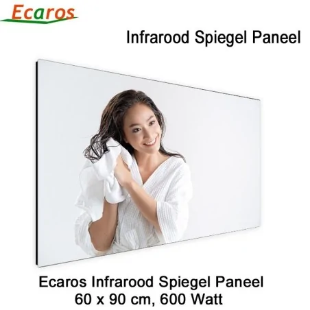 Ecaros Spiegel Infrarood Warmtepaneel 600 Watt 60 x 90 cm