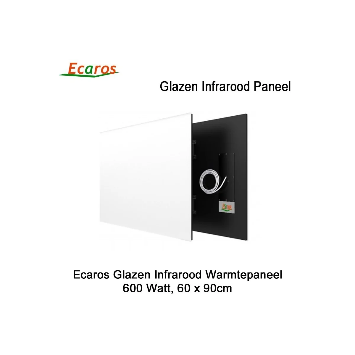 Ecaros Glazen infrarood paneel 600 Watt wit glans 60 x 90 cm|Luchtreinigeronline