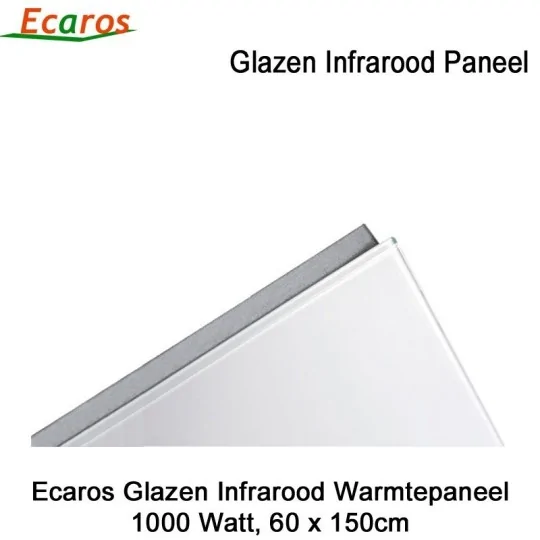 Ecaros Glazen Infrarood Warmtepaneel 1000 Watt wit glans 60 x 150 cm|Luchtreinigeronline
