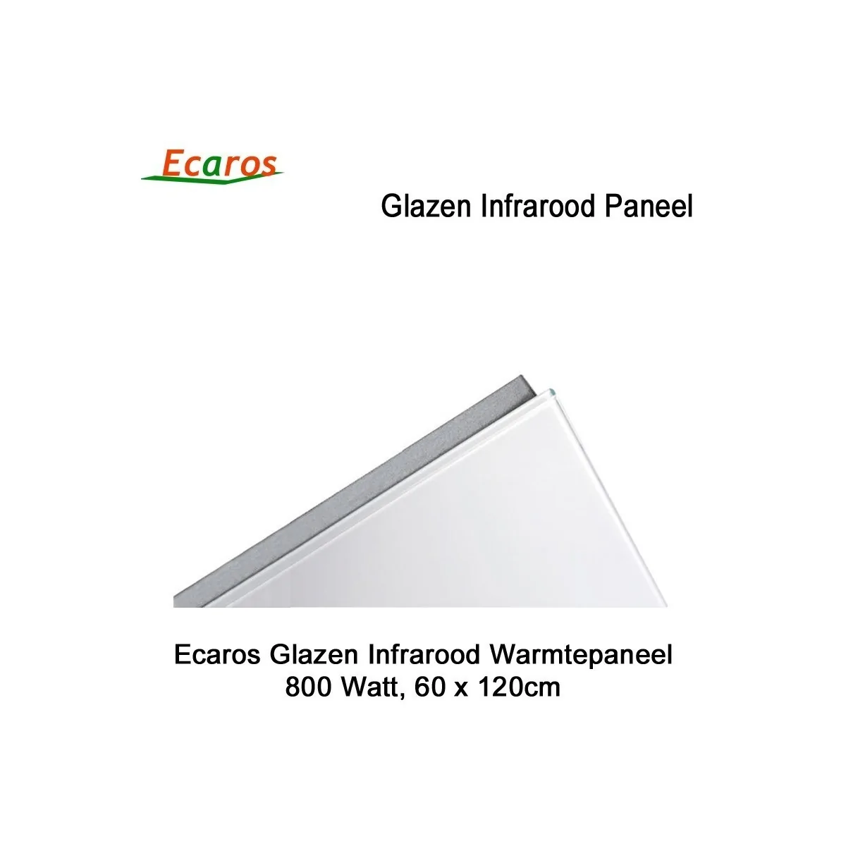 Ecaros Glazen infrarood paneel 800 Watt wit glans 60 x 120 cm|Luchtreinigeronline